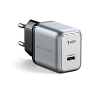 SATECHI Cargador USB-C PD de 20W, Pequeño y Ergonómico, Viajar, Soporta Power Delivery - para MacBook Pro/Air, iPhone y Dispositivos USB Compatibles en General (UE)