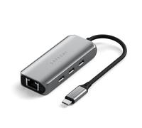 SATECHI 4 en 1 Hub USB-C con 2.5Gbps Ethernet | 3x Puertos USB-C 3.2 a 10Gbps, red ultrarrápida, diseño compacto plug-and-play para MacBook, portátiles Windows y más