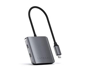 SATECHI 4 en 1 Hub USB C con 4X Puertos de Datos USB C 3.0 a 5Gbps, Adaptador en Aluminio para MacBook Air & Pro, Laptop Portatil y más (Sin Salida de Vídeo)