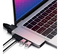 SATECHI 5 en 1 Hub Pro Dual USB C con Ethernet Gigabit, HDMI 4K@30Hz, Carga PD 100W, 2X USB-A 3.0 5Gbps y Lector MicroSD/SD UHS-I para MacBook Air & Pro M5 M4 y más - Plata