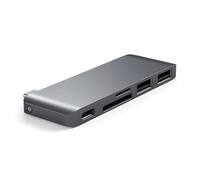 SATECHI 5 en 1 Hub USB C Combo Multipuerto con 2X Puertos USB-A 3.0, USB-C Datos y Carga, Lectores Micro/SD, Dongle en Aluminio para MacBook Air & Pro y más - Gris Espacial