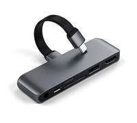 SATECHI Hub USB C Móvil SD Pro en Aluminio con Carga USB-C PD 60W, HDMI 4K, USB 3.0, Lector de Micro/SD, Jack 3.5mm, para iPad Air & Pro M1/M2 y Más - Gris Espacial