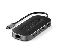 SATECHI 6 en 1 Hub USB C Multipuerto en Aluminio, USB4 a 40Gbps, HDMI 8K, Carga PD 100W, Ethernet, 2X USB-C y 1x USB-A a 10Gbps, Jack de Audio 3.5 mm para MacBook Air & Pro, Portatil, PC y más
