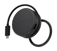 SATECHI 7 en 1 OntheGo Hub USB-C Magnético, 100W PD, 4K HDMI, Negro | Cable enrollable incorporado, montaje magnético, 4K@60Hz, Ethernet, 2x USB-A 5Gbps, SD/microSD, para Mac, Windows y más