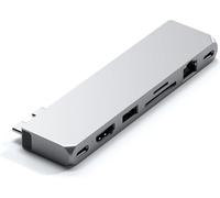 SATECHI Adaptador Pro Hub MAX Tipo-C - USB4, USB-A Data, USB-C Data, Gigabit Ethernet, Puerto SD/Micro SD y Audio Jack - para M2/ M1 MacBook Pro/Air (Plata)
