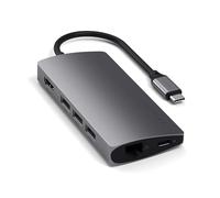 SATECHI 8 en 1 Hub USB C Multipuerto V2 con HDMI 4K@60Hz, Carga PD 115W, Gigabit Ethernet, 3X USB-A 10Gbps y SD/MicroSD para MacBook Air & Pro, PC, Portatil y más - Gris Sidéral