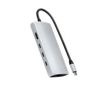 Satechi Adaptador multipuerto USB-C 8K con Ethernet V3 plata