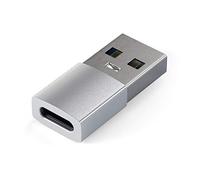 SATECHI Adaptador USB-A a USB-C, Transferencia de Datos Ultra Rápida 10 Gbps y Carga 15W, Diseñado para CarPlay, PC y Portátiles Mac y Windows (1, Plata)