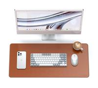 SATECHI Alfombrilla de Ratón XXL 68 x 32 cm, Alfombrilla de Escritorio Grande y Elegante para Oficina, Gaming y Hogar, Resistente a Arañazos, Material Premium PU - Marrón