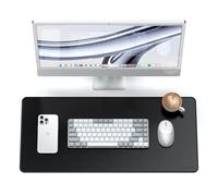 SATECHI Alfombrilla de Ratón XXL 68 x 32 cm, Alfombrilla de Escritorio Grande y Elegante para Oficina, Gaming y Hogar, Resistente a Arañazos, Material Premium PU - Negro