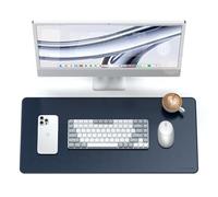 SATECHI Alfombrilla de Ratón XXL de Cuero Vegano, 68 x 32 cm, Alfombrilla de Escritorio Grande y Elegante para Oficina y Hogar, Fabricada en Cuero Sintético Resistente - Tapete de Escritorio Azul