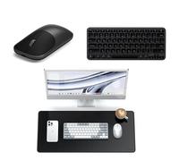 SATECHI Bundle Clavier Sans Fil Slim EX3 Taille Complete Avec Pavé Numerique QWERTY US Argent Tapis de Bureau XXL 68 x 31 5 cm PU et Souris Sans Fil Slim EX (Combo Noir)