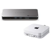 SATECHI Bundle Dock Thunderbolt 4 100W 40Gbps con Hub USB C Stand 6 en 1 para Mac Mini (Plata)