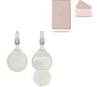 SATECHI Bundle FindAll Localizador para Maletas (Beige) y FindAll Air Tag Card para Carteras (Rosa Desierto)