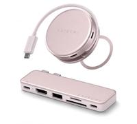 SATECHI Bundle Hub USB-C OntheGo 5 en 1 y Hub USB-C Snap 6 en 2 (Rosa Nube) Bundle