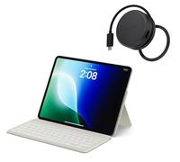 SATECHI Bundle OntheGo™ Teclado Bluetooth con Soporte Ajustable disposición QWERTY US en Beige y Hub USB C 7 en 1 Magnético
