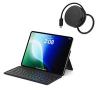 SATECHI Bundle OntheGo™ Teclado Bluetooth con Soporte Ajustable disposición QWERTY US y Hub USB C 7 en 1 Magnético (Negro)