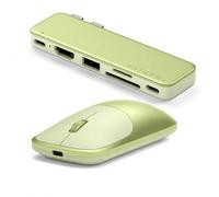 SATECHI Bundle Ratón Inalámbrico Slim EX y Hub USB-C Snap 6 en 2 (Cítrico) Bundle