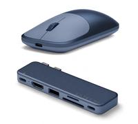 SATECHI Bundle Ratón Inalámbrico Slim EX y Hub USB-C Snap 6 en 2 (Índigo) Bundle
