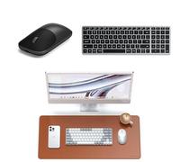SATECHI Bundle Teclado Inalambrico Slim X2 con Numpad Retroiluminado QWERTY US (Gris Espacial) Alfombrilla XXL 68 x 31.5 cm PU Negro y Raton Inalambrico Slim EX Negro