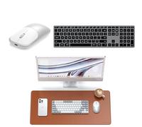 SATECHI Bundle Teclado Inalambrico Slim X3 Bluetooth Retroiluminado con Teclado Numerico QWERTY US (Gris Espacial) Alfombrilla de Escritorio PU 68 x 31.5 cm y Raton Inalambrico Slim EX (Plata)