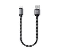 SATECHI Cable de Carga USB-A a Lightning 25 cm, Certificado MFi, Compatible con Todos los Modelos de la Serie iPhone 14 y Anteriores y AirPods con Puerto Lightning - Cable 25 cm