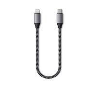 SATECHI Cable de Carga USB-C a Lightning - Cable Resistente Trenzado de 25 cm - Certificado MFi - Compatible con todos los modelos de la serie iPhone y AirPods con compatibilidad Lightning - 25 cm