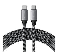 SATECHI Cable de Carga USB C a USB C 100W, 2 Metros, Transferencia de Datos 480 Mbps, Nylon Trenzado Resistente para MacBook Air & Pro, Tablet, Portatil, iPad, iPhone y más
