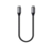 SATECHI Cable de Carga USB-C a USB-C con 25 cm de Longitud, Resistente y duradero, Compatible con MacBook Pro/Air M2/M1, iPad Pro/Air M2/M1, Mac Mini M2, iMac M1, iPhone Series 16/15 y más