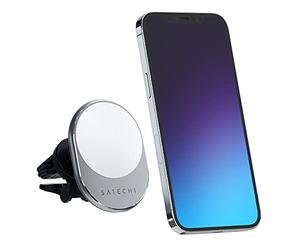 SATECHI Cargador de Coche Magnético Qi 7,5W, Compatible MagSafe | Carga inalámbrica Qi 7,5W tipo MagSafe, soporte para rejilla de ventilación, compatible con iPhone 17-12