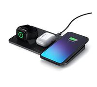SATECHI Cargador Inalámbrico 3 en 1, Estación de Carga MagSafe para iPhone Series 17 16 15 a 12, Apple Watch y AirPods Compatible con Carga Inalámbrica
