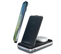 SATECHI Cargador Inalámbrico Dúo & Batería Externa 10000 mAh, 3 en 1, para Todos los Modelos de la Serie iPhone 16/15/14/13/12/11/X, AirPods Pro & 4 (ANC)/3/2, iPad M2/M1