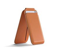 SATECHI Cartera MagSafe, Tarjetero Magnético y Soporte para iPhone, MagSafe Wallet para Movil de Cuero Vegano con 4 Espacios para Tarjetas, NFC, para Series iPhone 16/15/14/13/12 - Naranja