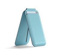 SATECHI Cartera MagSafe y Soporte para iPhone, Tarjetero Magnético con Soporte, NFC y 4 Espacios para Tarjetas - Material Premium (PU) Azul Neblina