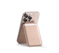 SATECHI Cartera MagSafe y Soporte para iPhone, Tarjetero Magnético con Soporte, NFC y 4 Espacios para Tarjetas - Material Premium (PU) Desert Rose