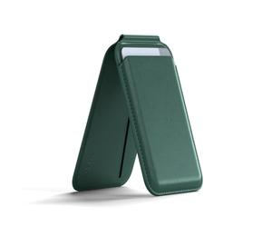 SATECHI Cartera MagSafe y Soporte para iPhone, Tarjetero Magnético con Soporte, NFC y 4 Espacios para Tarjetas, Compatible con iPhone 17 al 12 - Material Premium (PU) Verde Pino