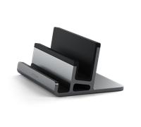 SATECHI Soporte Tablet Vertical en Aluminio, Soporte Móvil Doble para 2 Dispositivos con Diseño Elegante y Antideslizante, Compatibilidad Universal con Dispositivos hasta 1,5 cm de Grosor