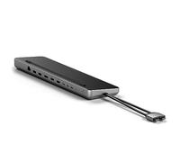 SATECHI Estación De Puertos y Soporte USB-C Dual, con 2 HDMI, DisplayPort, Puertos De Datos USB-C y USB-A, 1 Puerto Ethernet, Carcasa para SSD SATA y NVMe - para MacBook Pro/Air y Dispositivos Tipo-C