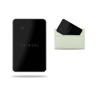 SATECHI FindAll Air Tag Card GPS para Carteras con Apple Find My, Alerta de Olvido, Sonido Potente, Carga Inalámbrica, Tarjeta GPS Ligera, Localizador Cartera para iPhone, iPad, Mac - Negro