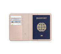 SATECHI Funda Pasaporte para Viaje con Find My con 4 Slots para Tarjetas, Carga Inalámbrica y Protección RFID, Compatible con App iOS Buscar, Material Premium (PU) - Rose