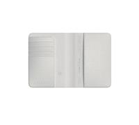 SATECHI Funda de Pasaporte para Viaje con Find My, Funda para Pasaporte con 4 Slots para Tarjetas, Carga Inalámbrica y Protección RFID, Compatible con App iOS Buscar, Material Premium (PU) - Beige