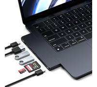 SATECHI Hub Dual USB C Pro Slim 7 en 1, USB4 40Gbps, HDMI, 100W, Midnight | Vídeo 6K@60Hz, 2x USB-A y 1x USB-C a 10Gbps, HDMI, lectores SD/MicroSD, para MacBook, portátiles Windows y más