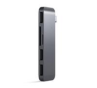SATECHI Adaptador Combo Hub De Aluminio Tipo-C USB 3.0 3-En-1-3 Puertos USB 3.0 y Lector De Tarjetas Micro/SD - para M2/ M1 MacBook Pro/Air, M2/ M1 iPad Pro/Air, M2 Mac Mini, iMac M1 (Gris Espacial)