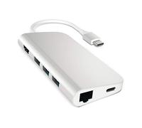 SATECHI Adaptador Multi Puertos 4K HDMI, USB-C Pass Through, Ethernet, Lectores De Tarjetas SD/Micro, USB 3.0 - para M2/ M1 MacBook Pro/Air, M2/ M1 iPad Pro/Air, M2 Mac Mini, iMac M1 (Plata)
