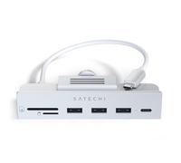 SATECHI Hub USB C con Abrazadera para iMac con USB-C de Datos, 3X Tipo A 3.0, Lectores Micro/SD, Solo para Apple Studio Display, iMac M1 24" (2021) - No Compatible con iMac 2020 y Anteriores
