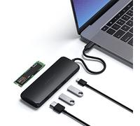 SATECHI Hub USB C Multipuerto con Carcasa SSD M.2 SATA, HDMI 4K a 60Hz, Carga USB-C PD 100W, Puertos USB-A 3.1, para MacBook, iPad y Windows - Negro