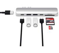 SATECHI Hub USB C Pro 7 en 1 con Carga PD 87W, HDMI 4K@60Hz, USB-C Datos 40Gbps, 2 USB 3.0, Lector de Tarjetas SD/MicroSD para MacBook Air & Pro, iPad Air & Pro y más - Plata