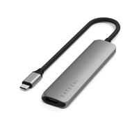 Satechi Hub USB-C Slim Multiport 6-in-1 4K Power Delivery 100W, Gris