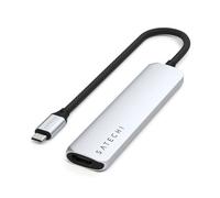 Satechi Hub USB-C Slim Multiport 6-in-1 4K Power Delivery 100W, Plateado