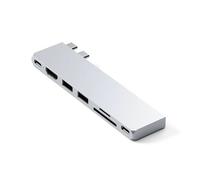 Satechi Hub USB-C Slim PRO para MacBook Plug and Play Compacto, Plateado